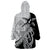 Guam Fish Hook and Palm Tree Wearable Blanket Hoodie Polynesian Pattern Half Style