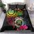 Personalised Vanuatu 44th Anniversary Bedding Set Boars Tusk and Melanesian Warrior Indipendens Dei