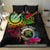 Personalised Vanuatu 44th Anniversary Bedding Set Boars Tusk and Melanesian Warrior Indipendens Dei