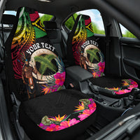 Personalised Vanuatu 44th Anniversary Car Seat Cover Boars Tusk and Melanesian Warrior Indipendens Dei