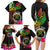 Personalised Vanuatu 44th Anniversary Family Matching Long Sleeve Bodycon Dress and Hawaiian Shirt Boars Tusk and Melanesian Warrior Indipendens Dei