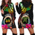 Personalised Vanuatu 44th Anniversary Hoodie Dress Boars Tusk and Melanesian Warrior Indipendens Dei