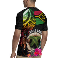 Personalised Vanuatu 44th Anniversary Rugby Jersey Boars Tusk and Melanesian Warrior Indipendens Dei LT03 - Polynesian Pride