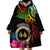 Personalised Vanuatu 44th Anniversary Wearable Blanket Hoodie Boars Tusk and Melanesian Warrior Indipendens Dei