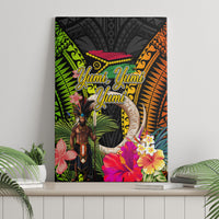 Vanuatu Independence Day Canvas Wall Art Boars Tusk and Melanesian Warrior Indipendens Dei LT03 - Polynesian Pride