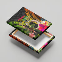 Vanuatu Independence Day Canvas Wall Art Boars Tusk and Melanesian Warrior Indipendens Dei LT03 - Polynesian Pride