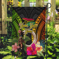 Vanuatu Independence Day Garden Flag Boars Tusk and Melanesian Warrior Indipendens Dei LT03 Garden Flag Black - Polynesian Pride
