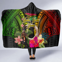 Vanuatu Independence Day Hooded Blanket Boars Tusk and Melanesian Warrior Indipendens Dei LT03 - Polynesian Pride