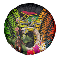 Vanuatu Independence Day Spare Tire Cover Boars Tusk and Melanesian Warrior Indipendens Dei LT03 - Polynesian Pride