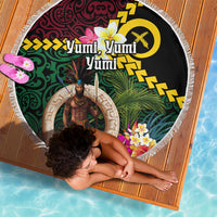 Vanuatu Indipendens Dei Beach Blanket Boars Tusk and Melanesian Warrior Hibiscus LT03 - Polynesian Pride