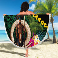 Vanuatu Indipendens Dei Beach Blanket Boars Tusk and Melanesian Warrior Hibiscus LT03 - Polynesian Pride