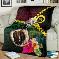 Vanuatu Indipendens Dei Blanket Boars Tusk and Melanesian Warrior Hibiscus LT03 - Polynesian Pride
