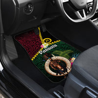 Vanuatu Indipendens Dei Car Mats Boars Tusk and Melanesian Warrior Hibiscus LT03 - Polynesian Pride