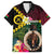 Vanuatu Indipendens Dei Family Matching Summer Maxi Dress and Hawaiian Shirt Boars Tusk and Melanesian Warrior Hibiscus