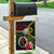 Vanuatu Indipendens Dei Garden Flag Boars Tusk and Melanesian Warrior Hibiscus