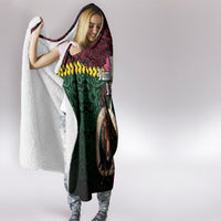 Vanuatu Indipendens Dei Hooded Blanket Boars Tusk and Melanesian Warrior Hibiscus LT03 - Polynesian Pride