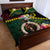 Vanuatu Indipendens Dei Quilt Bed Set Boars Tusk and Melanesian Warrior Hibiscus