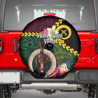 Vanuatu Indipendens Dei Spare Tire Cover Boars Tusk and Melanesian Warrior Hibiscus LT03 - Polynesian Pride