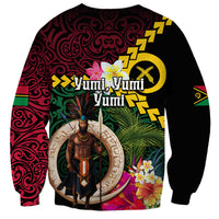 Vanuatu Indipendens Dei Sweatshirt Boars Tusk and Melanesian Warrior Hibiscus LT03 - Polynesian Pride