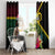 Vanuatu Indipendens Dei Window Curtain Boars Tusk and Melanesian Warrior Hibiscus