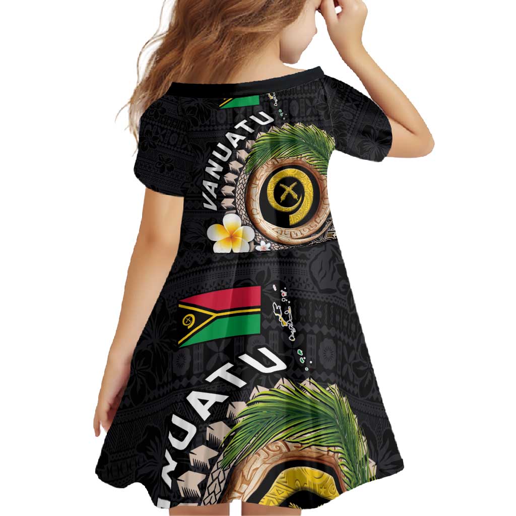 Vanuatu Independence Day Family Matching Short Sleeve Bodycon Dress and Hawaiian Shirt Melanesian Tribal Pig Tusk with Tropical Plants