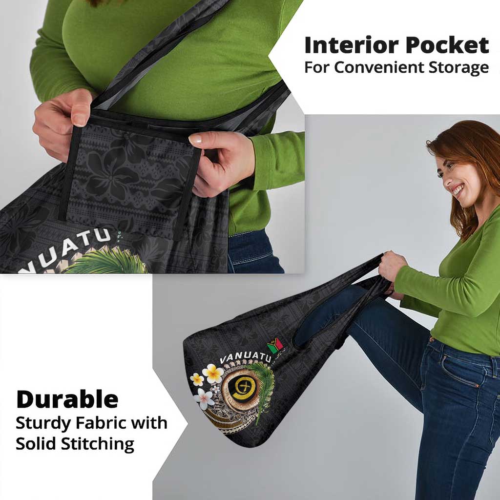 Vanuatu Independence Day Grocery Bag Melanesian Tribal Pig Tusk with Tropical Plants