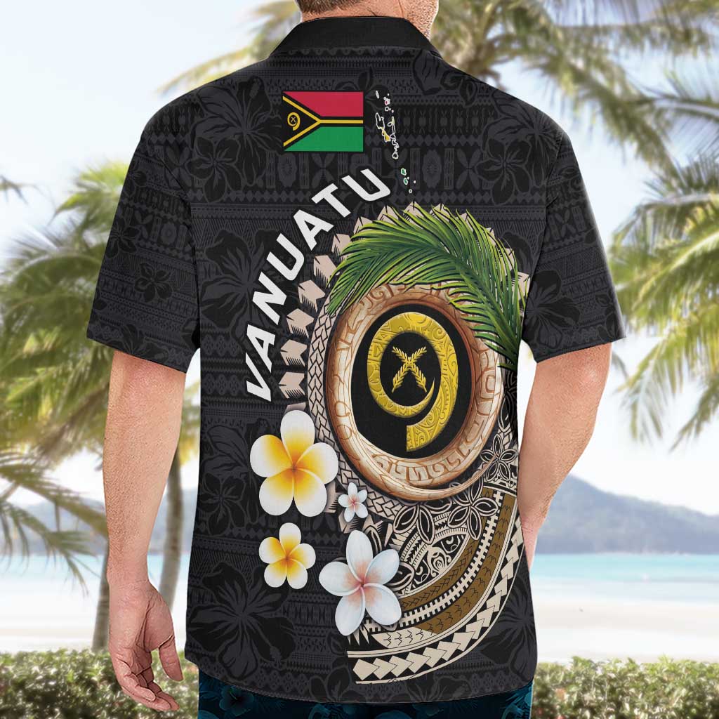Vanuatu Independence Day Hawaiian Shirt Melanesian Tribal Pig Tusk with Tropical Plants