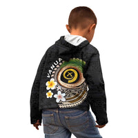 Vanuatu Independence Day Kid Hoodie Melanesian Tribal Pig Tusk with Tropical Plants