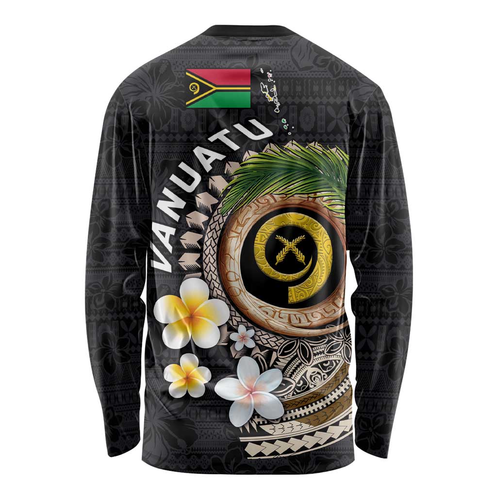 Vanuatu Independence Day Long Sleeve Shirt Melanesian Tribal Pig Tusk with Tropical Plants