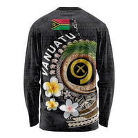 Vanuatu Independence Day Long Sleeve Shirt Melanesian Tribal Pig Tusk with Tropical Plants