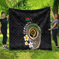 Vanuatu Independence Day Quilt Melanesian Tribal Pig Tusk with Tropical Plants