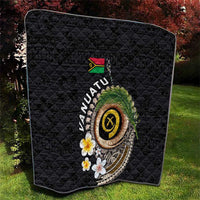 Vanuatu Independence Day Quilt Melanesian Tribal Pig Tusk with Tropical Plants