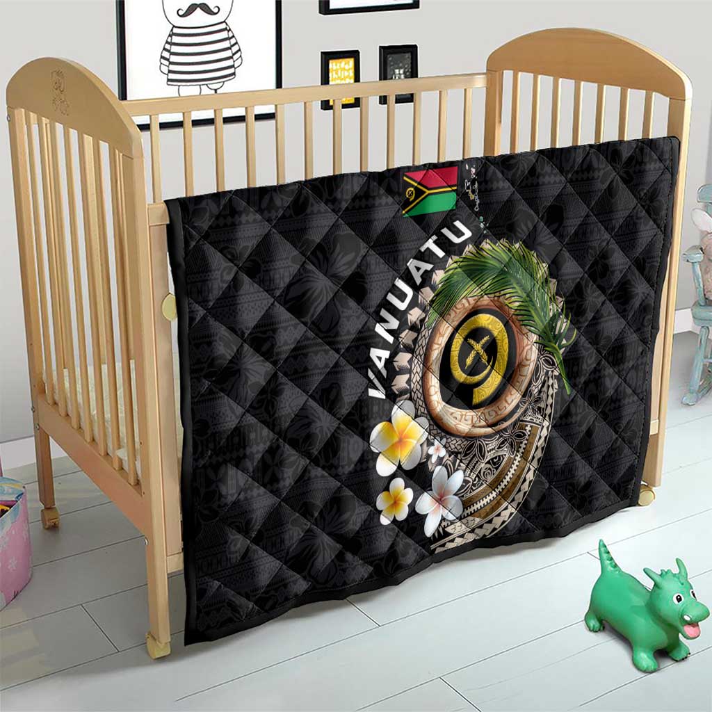 Vanuatu Independence Day Quilt Melanesian Tribal Pig Tusk with Tropical Plants