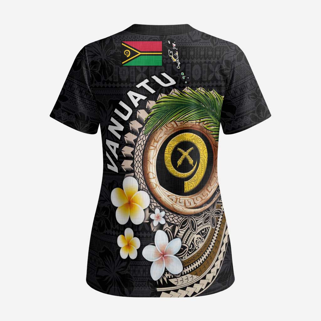 Vanuatu Independence Day Scrub Top Melanesian Tribal Pig Tusk with Tropical Plants LT03 - Polynesian Pride