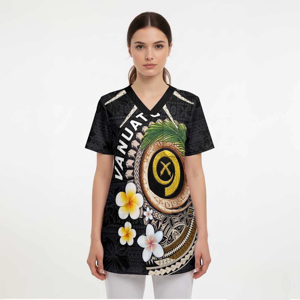 Vanuatu Independence Day Scrub Top Melanesian Tribal Pig Tusk with Tropical Plants LT03 - Polynesian Pride