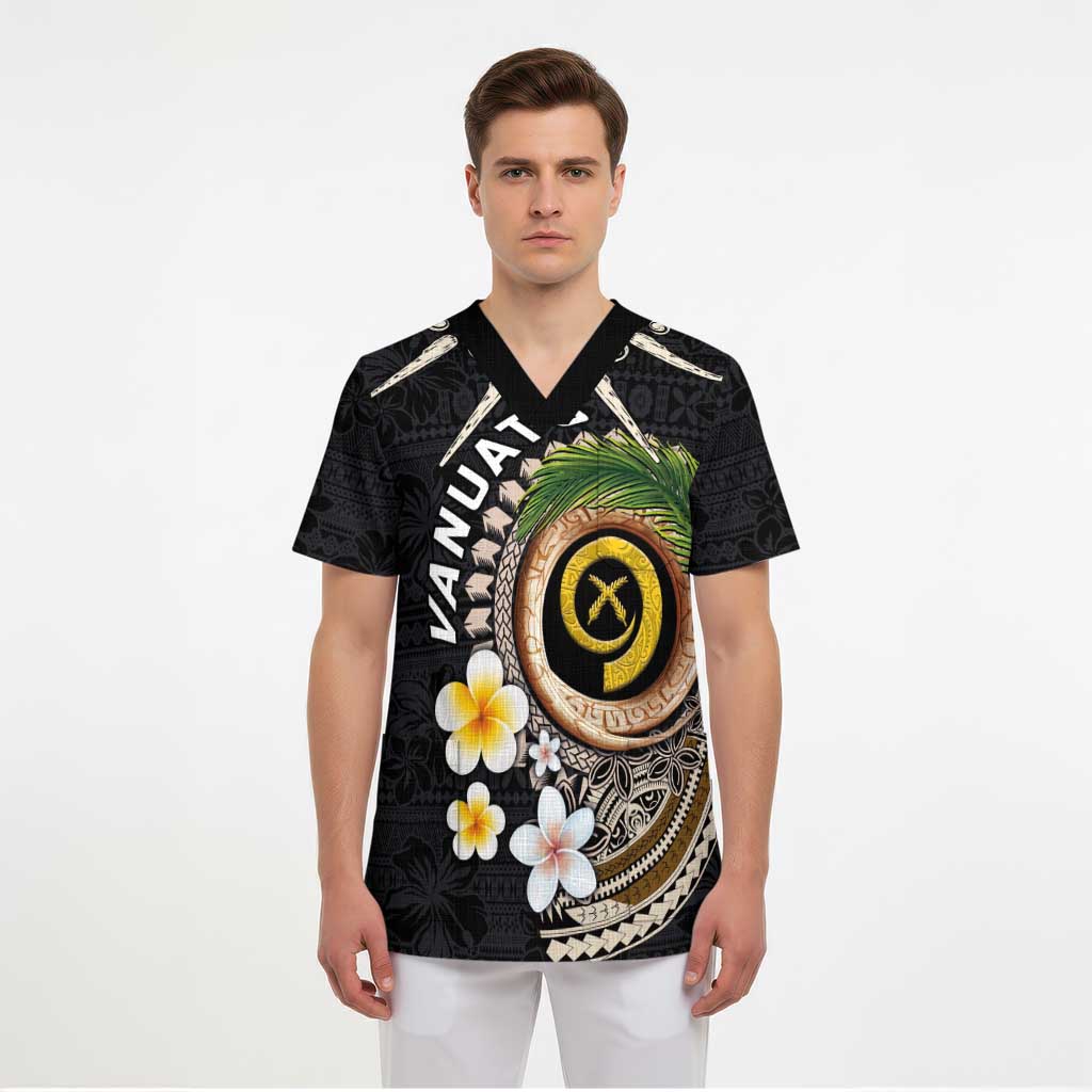 Vanuatu Independence Day Scrub Top Melanesian Tribal Pig Tusk with Tropical Plants LT03 - Polynesian Pride