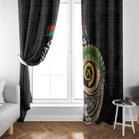 Vanuatu Independence Day Window Curtain Melanesian Tribal Pig Tusk with Tropical Plants