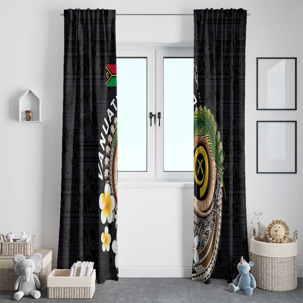 Vanuatu Independence Day Window Curtain Melanesian Tribal Pig Tusk with Tropical Plants