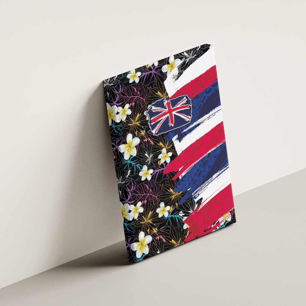 Hawaiian Flag Day Canvas Wall Art Tropical Flowers and Leaves LT03 - Polynesian Pride