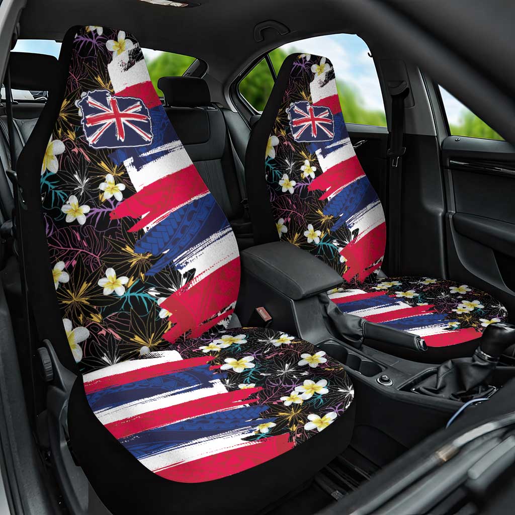 Hawaiian Flag Day Car Seat Cover Tropical Flowers and Leaves