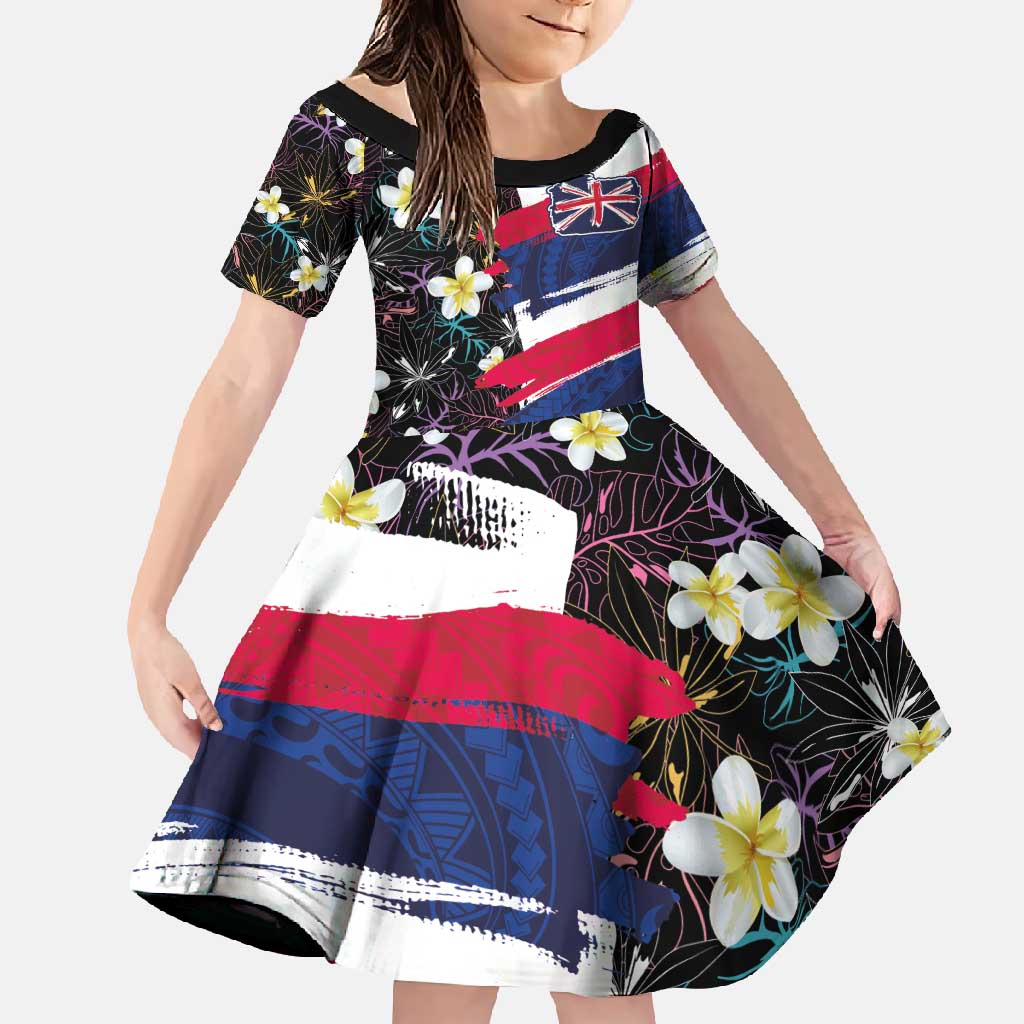 Hawaiian Flag Day Family Matching Mermaid Dress and Hawaiian Shirt Tropical Flowers and Leaves