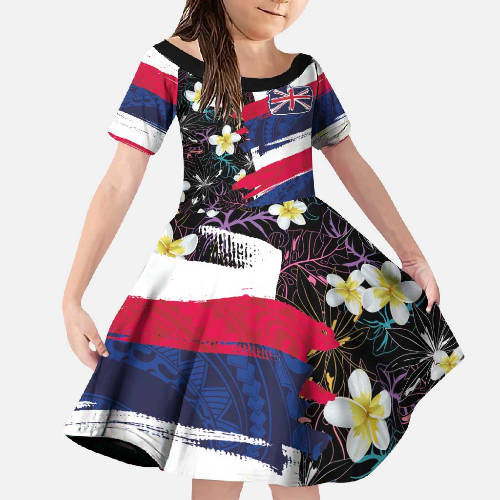 Hawaiian Flag Day Family Matching Off Shoulder Maxi Dress and Hawaiian Shirt Tropical Flowers and Leaves