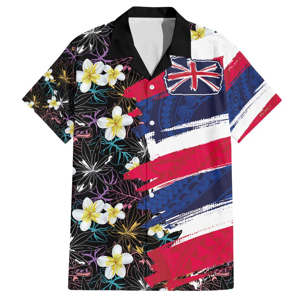 Hawaiian Flag Day Family Matching Tank Maxi Dress and Hawaiian Shirt Tropical Flowers and Leaves