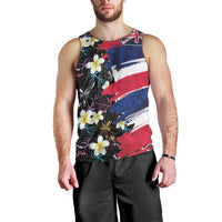 Hawaiian Flag Day Men Tank Top Tropical Flowers and Leaves LT03 - Polynesian Pride