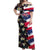 Hawaiian Flag Day Off Shoulder Maxi Dress Tropical Flowers and Leaves