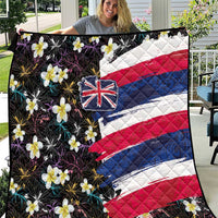 Hawaiian Flag Day Quilt Tropical Flowers and Leaves