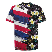 Hawaiian Flag Day Rugby Jersey Tropical Flowers and Leaves LT03 - Polynesian Pride