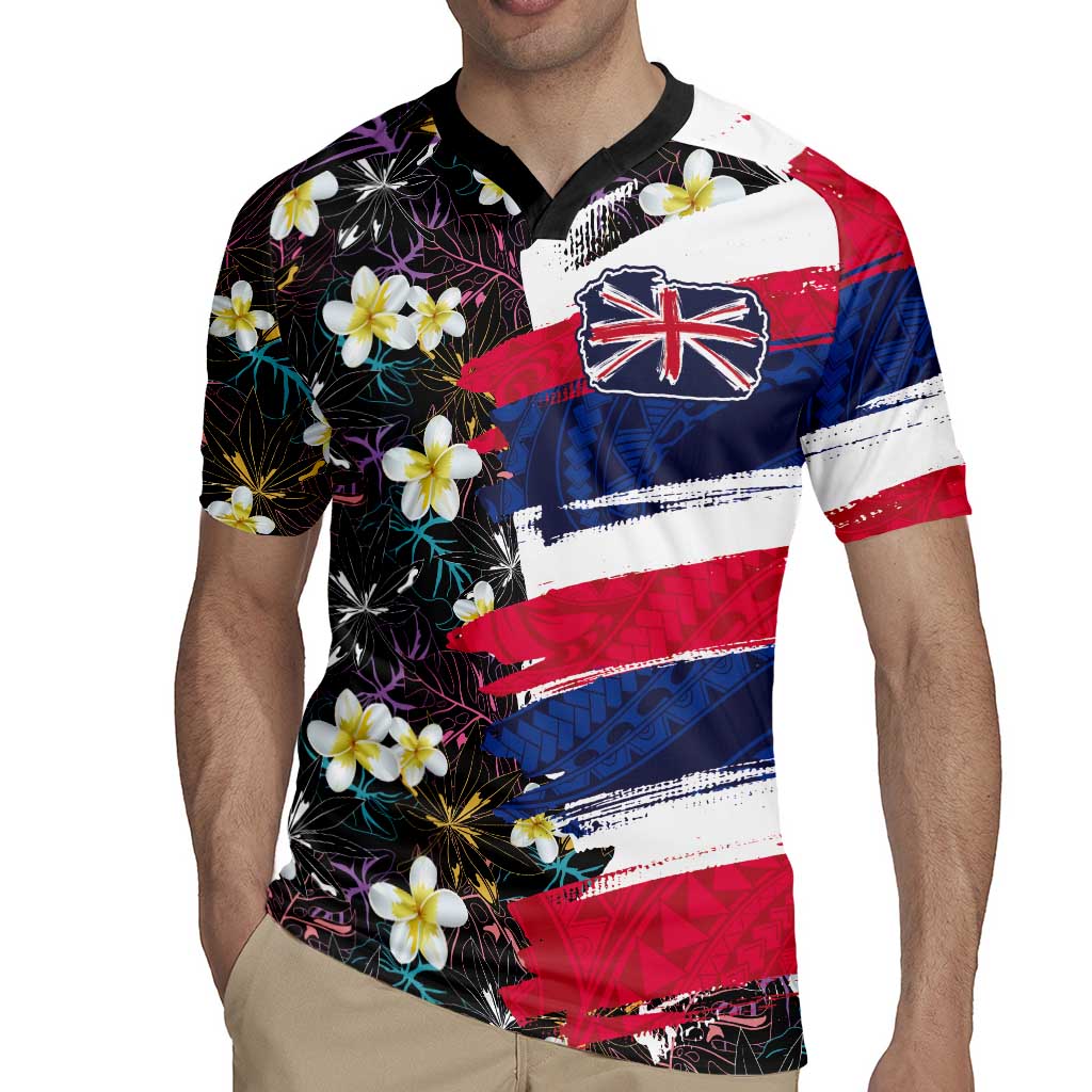 Hawaiian Flag Day Rugby Jersey Tropical Flowers and Leaves LT03 - Polynesian Pride