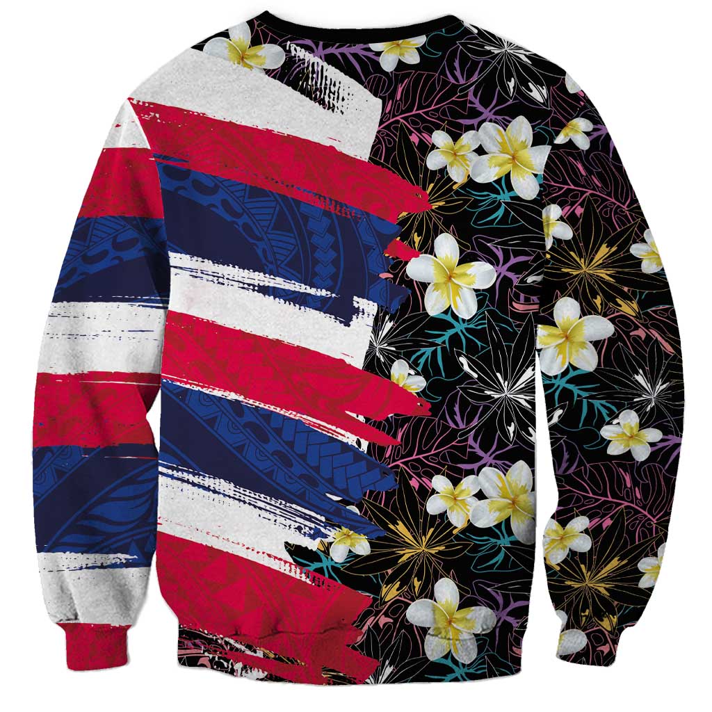 Hawaiian Flag Day Sweatshirt Tropical Flowers and Leaves LT03 - Polynesian Pride