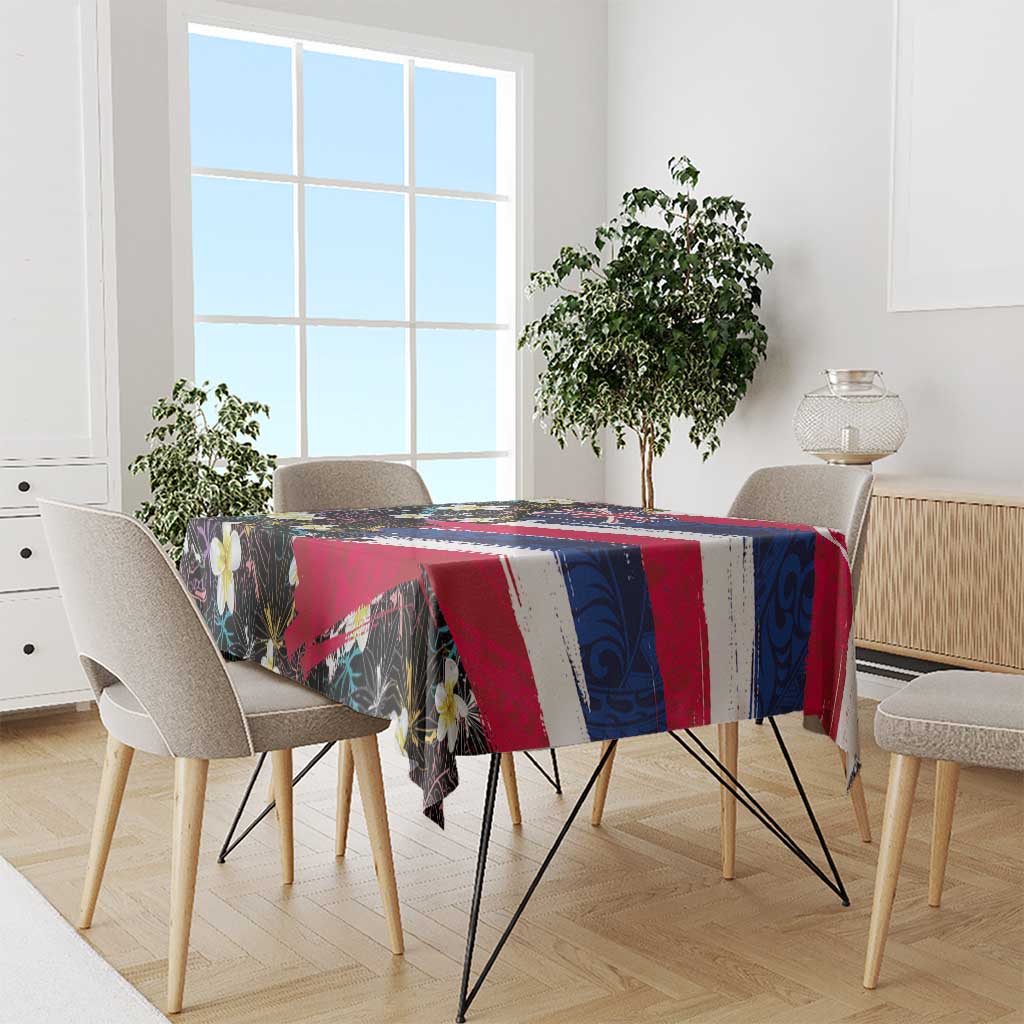 Hawaiian Flag Day Tablecloth Tropical Flowers and Leaves LT03 - Polynesian Pride